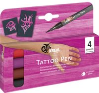 MARKERY DO TATUAŻU pisaki mazaki zmywalne do skóry KREUL Tattoo Pen 4 kol