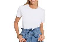 KOSZULKI DAMSKIE 3 SZTUKI BIAŁE BASIC TOM&ROSE ROZMIAR L BAWEŁNA
