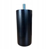 Czarna noga meblowa drewniana toczona WALEC prosta bukowa 10 cm