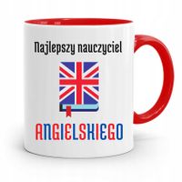 Kubek Czerwony Na Dzień Nauczyciela Angielskiego Z Nadrukiem Ze Zdjęciem