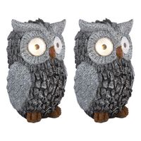 2 x Lampa ogrodowa solarna sowa dekoracja do ogrodu LED 2 sztuki