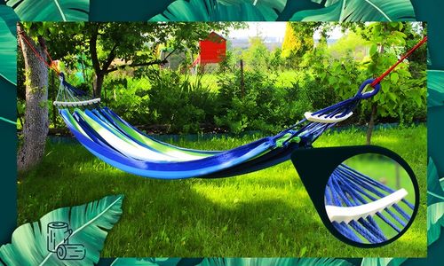 HAMAK OGRODOWY HUŚTAWKA XL PRZENOŚNY WZMOCNIONY PAŁĄK WOREK Z DRĄŻKIEM na Arena.pl