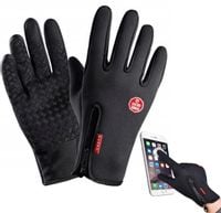 DOTYKOWE RĘKAWICZKI SPORTOWE WODOODPORNE ROWEROWE XXL CZARNE