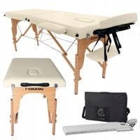 Stół Łóżko do MASAŻU Składany Drewniany PIANKA 5cm 2-Segmentowy i-coucou