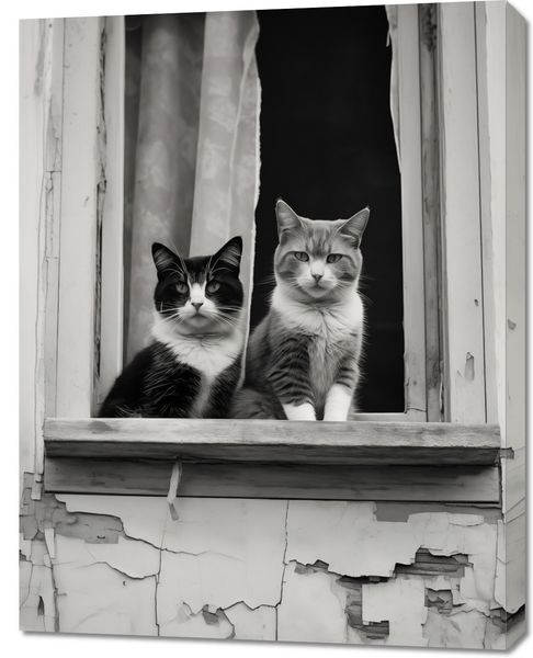 Obraz 70x90cm Para w Oknie zdjęcie 1