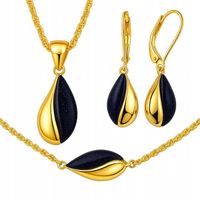 Komplet pozłacanej biżuterii Noc Kairu srebro próba 925