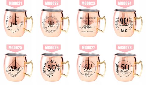 Kubek koktajlowy z uchem ze stali z grawerem PREZENT Z TWOIM IMIENIEM na Arena.pl