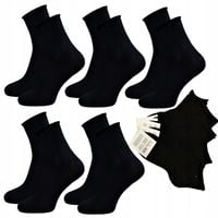 5x Skarpety Damskie BEZUCISKOWE Bawełna Skarpetki nieuciskowe CZARNE 39-42