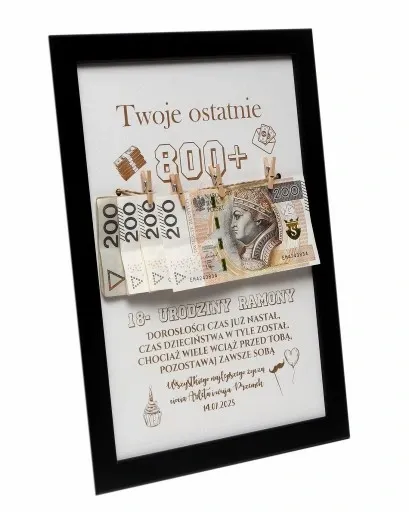 RAMKA prezent 18 URODZINY widzisz TWOJE ostatnie 800+ plus zdjęcie 11