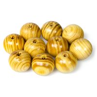 DREWNIANE korale kulki 20mm lakierowane 10szt. beż