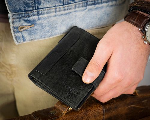 skórzany portfel męski w stylu retro - rovicky na Arena.pl