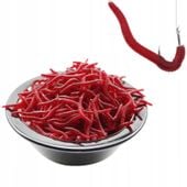 Sztuczne Robaki CZERWONE DŻDŻOWNICA Dendrobena Rosówki 3.5cm 100x