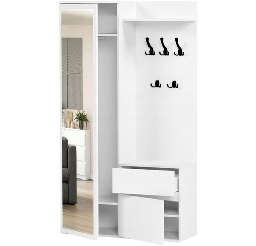 Garderoba szafa lustro wieszak szafka na buty biała V-5 Producent na Arena.pl