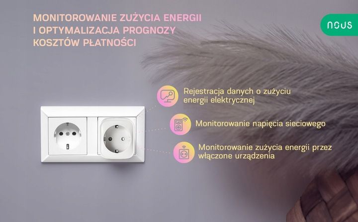 Inteligentne gniazdko WiFi NOUS A7 TUYA WATOMIERZ PROGRAMATOR TIMER zdjęcie 3