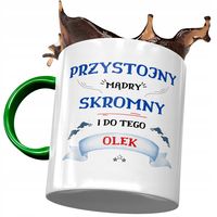 Kubek Zielony Dla Aleksandra Olka Kolegi Prezent Z Nadrukiem Ze Zdjęciem