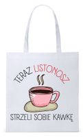 Dla Listonosza Prezent Torba Eco Biała Shopper Z Nadrukiem Ze Zdjęciem