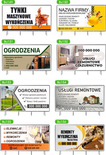BANER REKLAMOWY 200x100 cm plandeka dużo wzorów USŁUGI KOPARKO ŁADOWARKĄ na Arena.pl