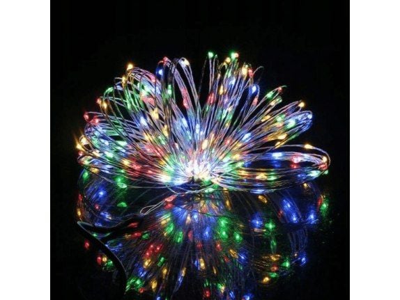 Lampki druciki choinkowe 100 led na baterie diody zdjęcie 2