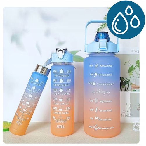BIDON BUTELKA na WODĘ MOTYWACYJNA Zestaw 3 SZT. SHAKER FITNES 2L 0,7L 0,3L na Arena.pl
