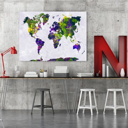 Obraz na płótnie - Canvas, Malowana mapa świata 90x60 na Arena.pl