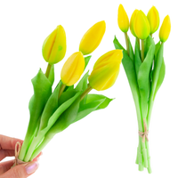 Tulipan Gumowany Bukiet Żółty 5 Główek Realistyczny