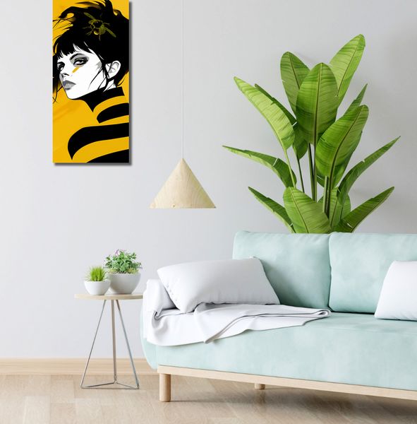 Obraz 30x70cm Żółty Wdzięk zdjęcie 2