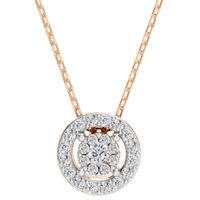 naszyjnik z różowego złota 585 z diamentem (brylantem) 0,14 ct g/si