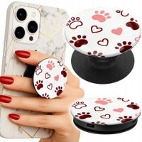 Uchwyt do telefonu Popsocket na palce/stojak PSIE ŁAPKI NA BIAŁYM TLE, KOT