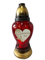 Znicz Szklany Serce Kochanemu Tacie Czerwony