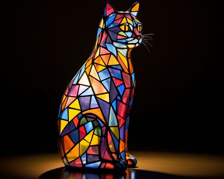 Plakat 50x40cm Koci Witraż zdjęcie 1