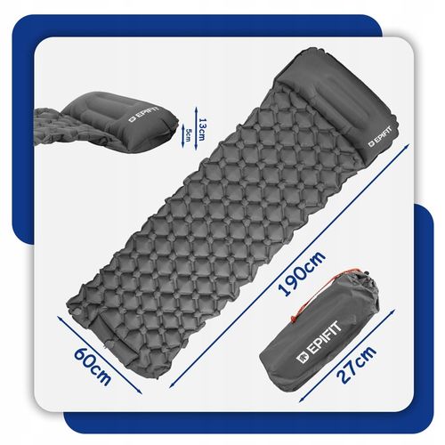 Materac Samopompujący Jednoosobowy Pojedynczy do Spania Pod Namiot 190x60cm na Arena.pl