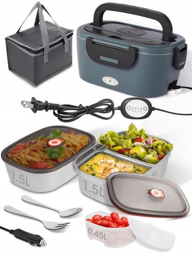 ELEKTRYCZNY LUNCHBOX 1.5L 80W PODGRZEWACZ ŻYWNOŚCI DO TORBA TERMICZNA na Arena.pl