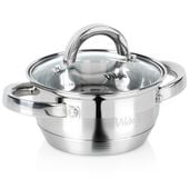 Garnek Stalowy Tradycyjny z Pokrywką do Gotowania Duszenia 14 cm 0,75L