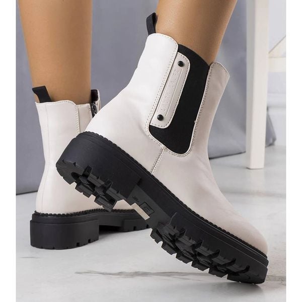 Kremowe ocieplane botki r.40 zdjęcie 4