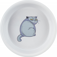 TRIXIE Miska ceramiczna na karmę wodę dla kota persa niska płytka 0,25 L