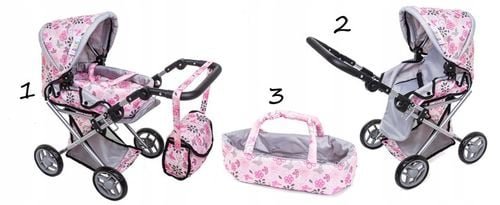 WÓZEK DLA LALEK 3w1 spacerowy głęboki LALKA BOBAS na Arena.pl