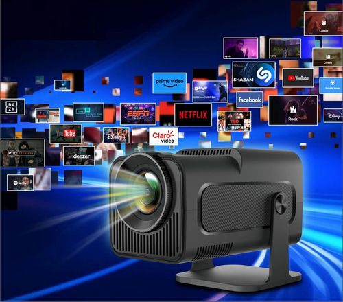 PROJEKTOR RZUTNIK ANDROID TV WIFI FULL HD PRZENOŚNY SMART GŁOŚNIK OBROTOWY na Arena.pl