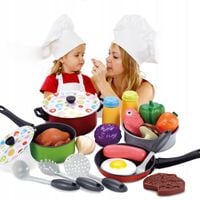 ZESTAW GARNKÓW XXL garnki dla dzieci AKCESORIA KUCHENNE owoce warzywa 22 el