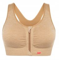 BIUSTONOSZ SPORTOWY TOP SHEFIT BEŻOWY ĆWICZENIA FITNESS SIŁOWNIA GYM R.S