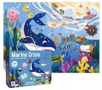 UROCZE PUZZLE DLA DZIECI OCEAN 60 ELEMENTÓW KOLOROWE PUDEŁKO Z UCHWYTEM 3+