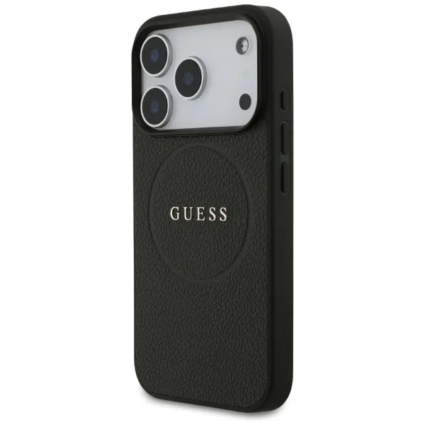 etui guess grained ring magsafe do iphone 17 pro - czarne zdjęcie 2