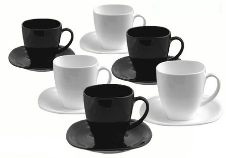 Serwis kawowy 12-el. czarno-biały CARINE LUMINARC