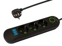 Przedłużacz sieciowy PS-320 3-Gniazda 3xUSB 2m czarny 3x1mm