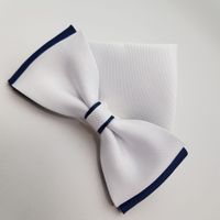 KOMUNIJNA MUSZKA BIAŁO GRANATOWA MUCHA Z BIAŁĄ POSZETKĄ