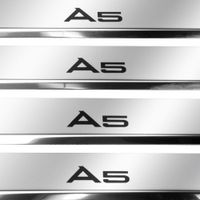 Listwa progowa AUDI A5 B9 Stal nierdzewna 304 połysk z czarnymi literami