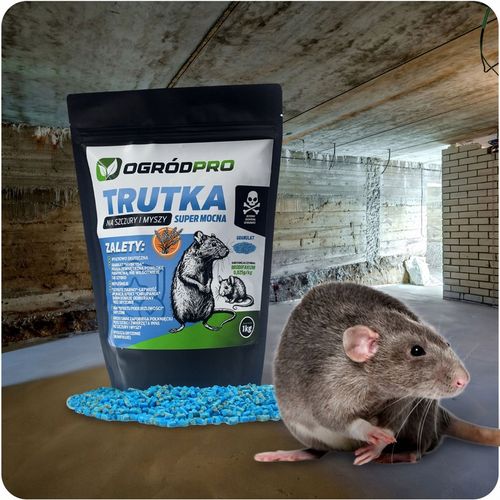 TRUTKA NA SZCZURY I MYSZY GRYZONIE GRANULAT BRODIFAKUM 1KG BARDZO na Arena.pl