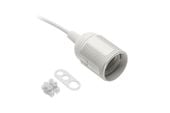 oprawka e27 z przewodem i kostką 240v 60w, 2x0,75mm2 biała - v-e27000-00