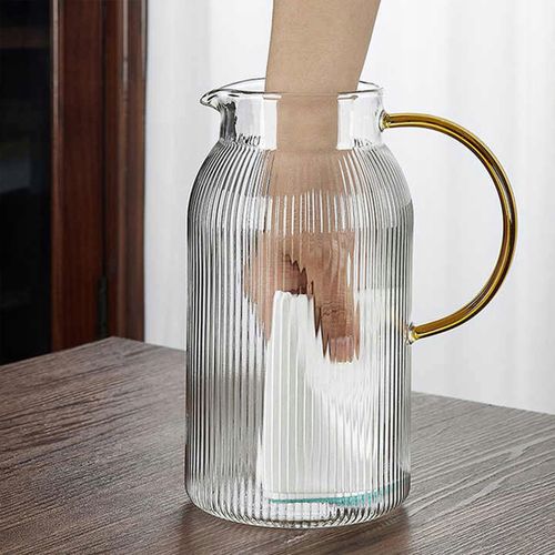 DZBANEK SZKLANY NA WODĘ LEMONIADĘ 1,5L KARAFKA Z POKRYWKĄ SITKO FILTRUJĄCE na Arena.pl