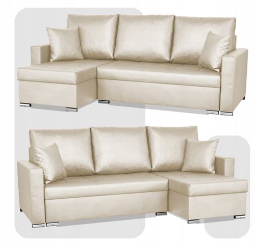 Narożnik rozkładany z funkcją spania ekoskóra Varius rogówka Family Meble na Arena.pl