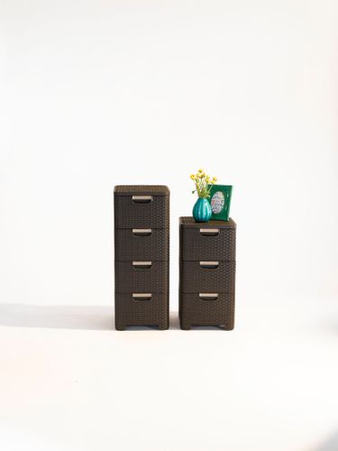 Curver Regał Szafka Komoda Z 4 Szufladami Brązowa na Arena.pl